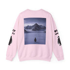 Crewneck Sweatshirt — "But Why?" Penguin Graphic Pullover